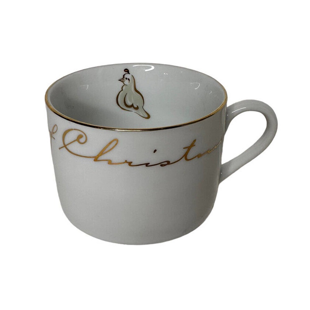 Pier 1 Coffee Tea Cup 12 Days Of Christmas On The First Day Partridge Gold Trim